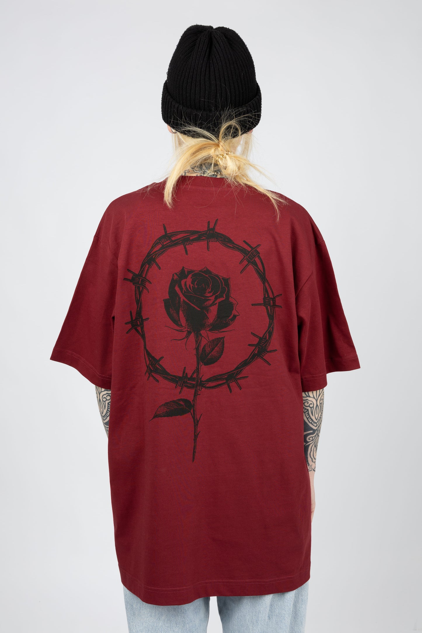 Metallogo Bordeaux Oversize T-Shirt