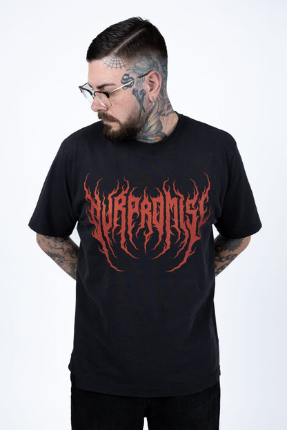 Metallogo Black Oversize T-Shirt