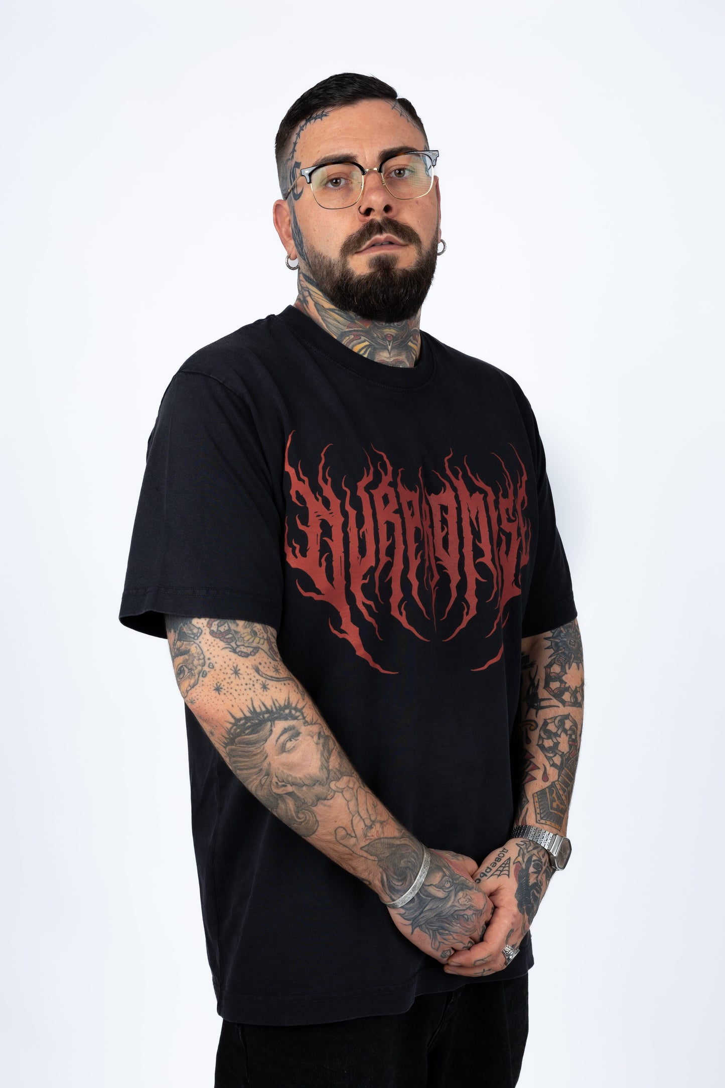 Metallogo Black Oversize T-Shirt
