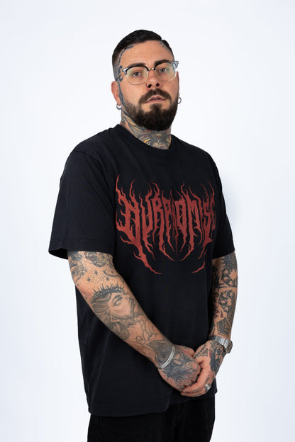 Metallogo Black Oversize T-Shirt