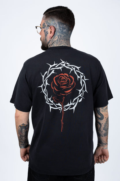 Metallogo Black Oversize T-Shirt