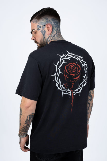 Metallogo Black Oversize T-Shirt