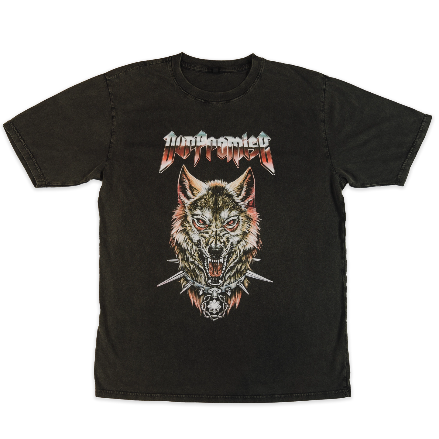 Retro Wolf Stone Washed Oversized T-Shirt